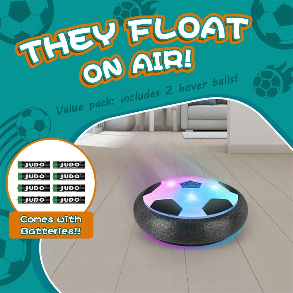 2Pack Hover Soccer Ball Boys Gifts Indoor Outdoor Soccer Ball Games Bumper Balls for Kids with LED Lights and Soft Foam Bumpers