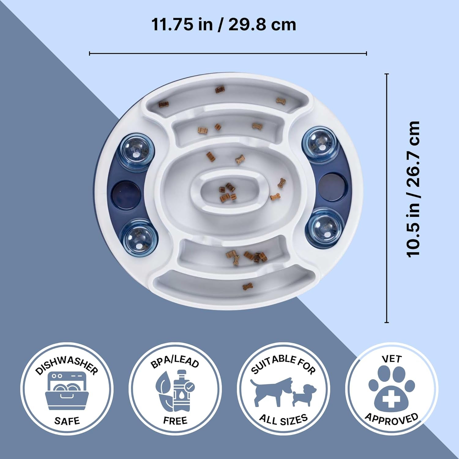 Slide & Feed Dog Enrichment Toy, Beginner Level 1 Dog Puzzle, Interactive Treat Game