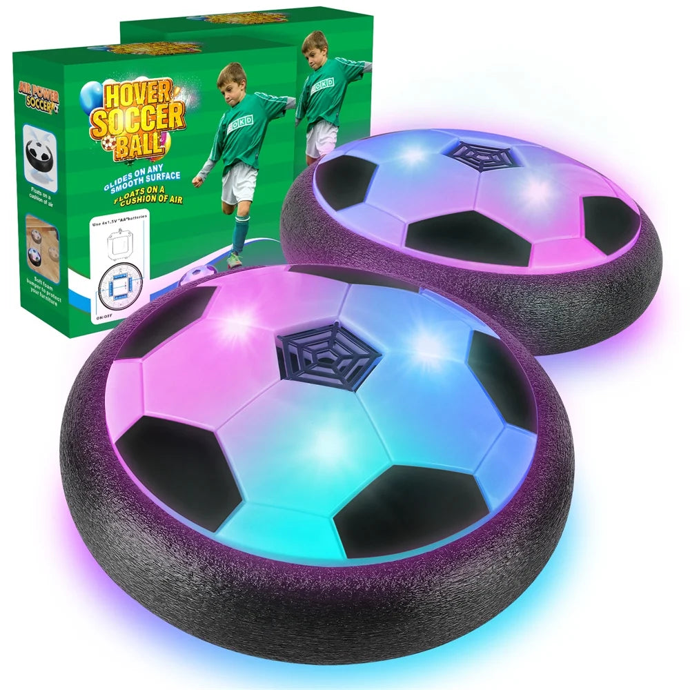 2Pack Hover Soccer Ball Boys Gifts Indoor Outdoor Soccer Ball Games Bumper Balls for Kids with LED Lights and Soft Foam Bumpers