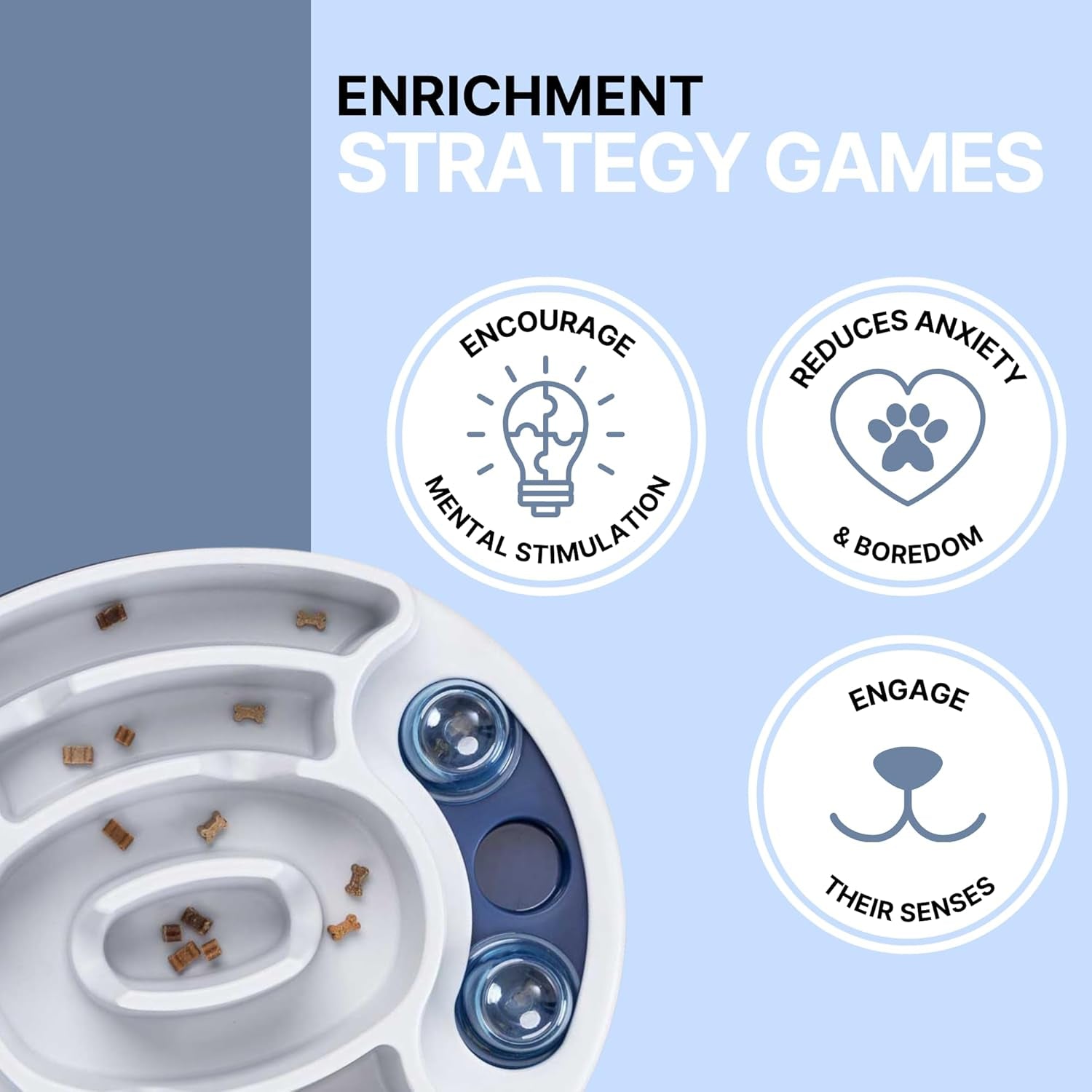 Slide & Feed Dog Enrichment Toy, Beginner Level 1 Dog Puzzle, Interactive Treat Game