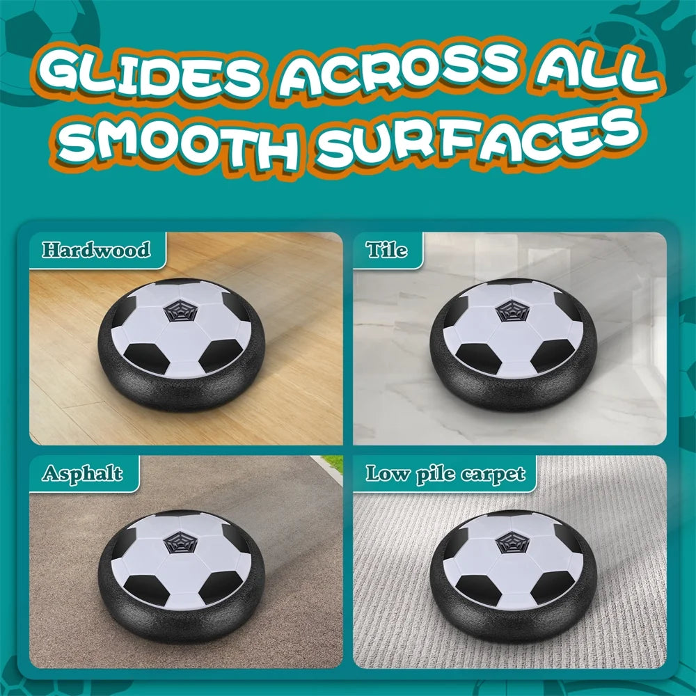 2Pack Hover Soccer Ball Boys Gifts Indoor Outdoor Soccer Ball Games Bumper Balls for Kids with LED Lights and Soft Foam Bumpers